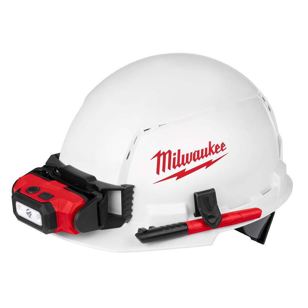 Milwaukee 48-73-1000 Front Brim Vented Hard Hat With BOLT Accessories, Polyethylene, Ratchet Suspension, ANSI Electrical Class Rating: Class C, ANSI Impact Rating: ANSI/ISEA Z89.1 Type I, Large Logo Graphics, Quick Adjustment