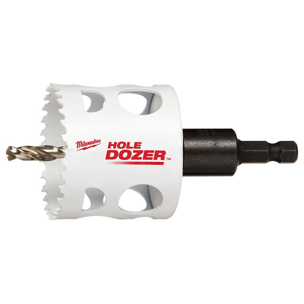 Milwaukee HOLE DOZER 49-56-9668 Hole Saw, 2-1/8 in Dia, 1-5/8 in D Cutting, Bi-Metal/8% Cobalt Cutting Edge, 3/8 in Arbor