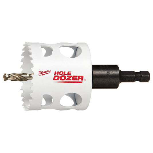 Milwaukee HOLE DOZER 49-56-9668 Hole Saw, 2-1/8 in Dia, 1-5/8 in D Cutting, Bi-Metal/8% Cobalt Cutting Edge, 3/8 in Arbor
