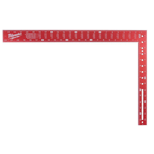 Milwaukee MLSQ024 Framing Square, 16 x 24 in, 1/8 in, 1/10 in, 1/12 in, 1/16 in Graduation, Anodized Aluminum