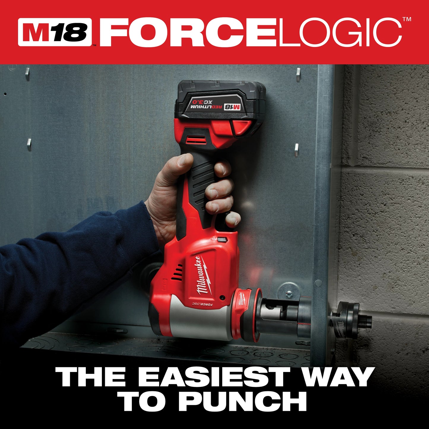 Milwaukee M18 2676-23 High Capacity Knockout Tool Kit, 1/2 to 4 in Mild Steel/Stainless Steel Max Cutting, 13.63 in OAL