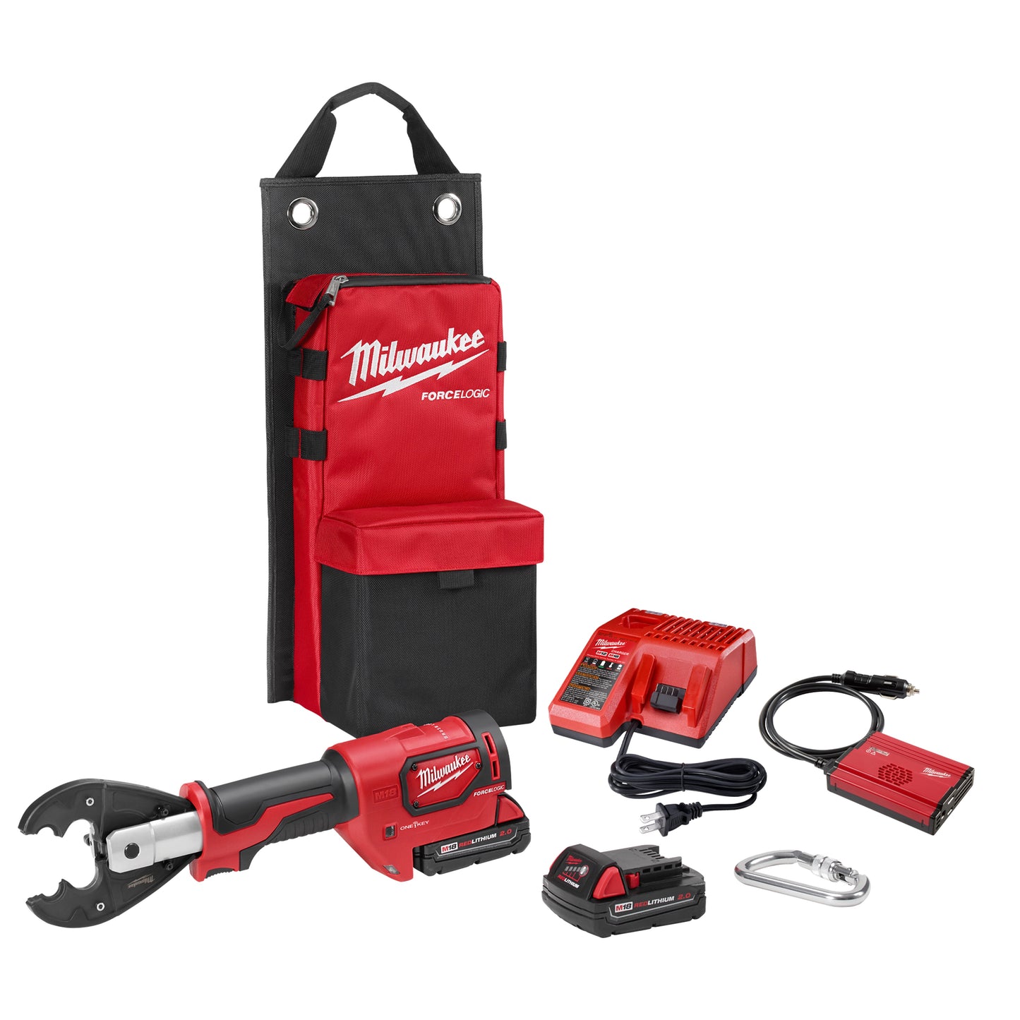 Milwaukee M18 FORCE LOGIC 2678-22BG Utility Crimping Kit With D3 Grooves and Fixed BG Die, 6 ton Crimping, 18 VDC, Li-Ion Battery