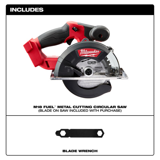 Milwaukee M18 FUEL 2782-20 Cordless Circular Saw, 5-3/8 in, 5-7/8 in Blade, 20 mm Arbor/Shank, 18 VDC, 2 in D Cutting, Li-Ion Battery, Right Blade Side