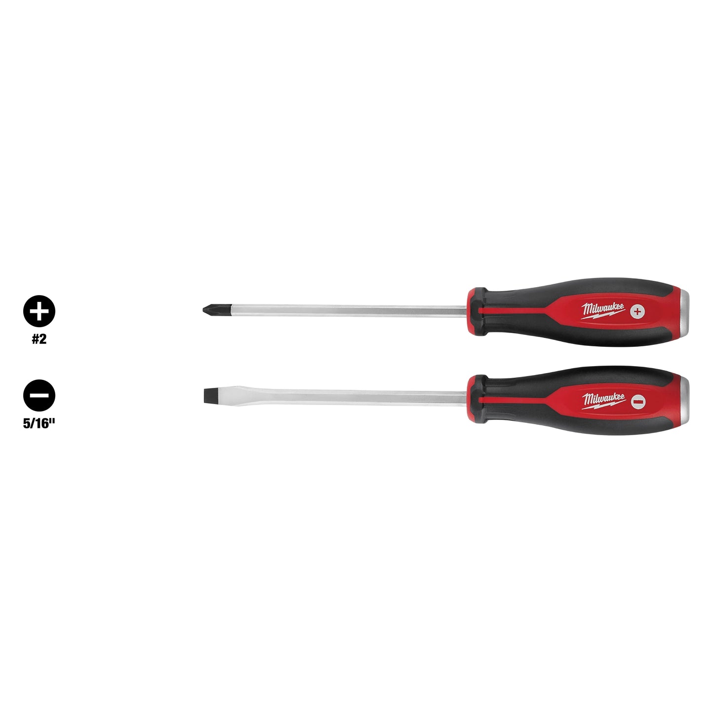 Milwaukee 48-22-2702 Demolition Screwdriver Set, 2 Pieces, Forged Steel/Plastic/Rubber