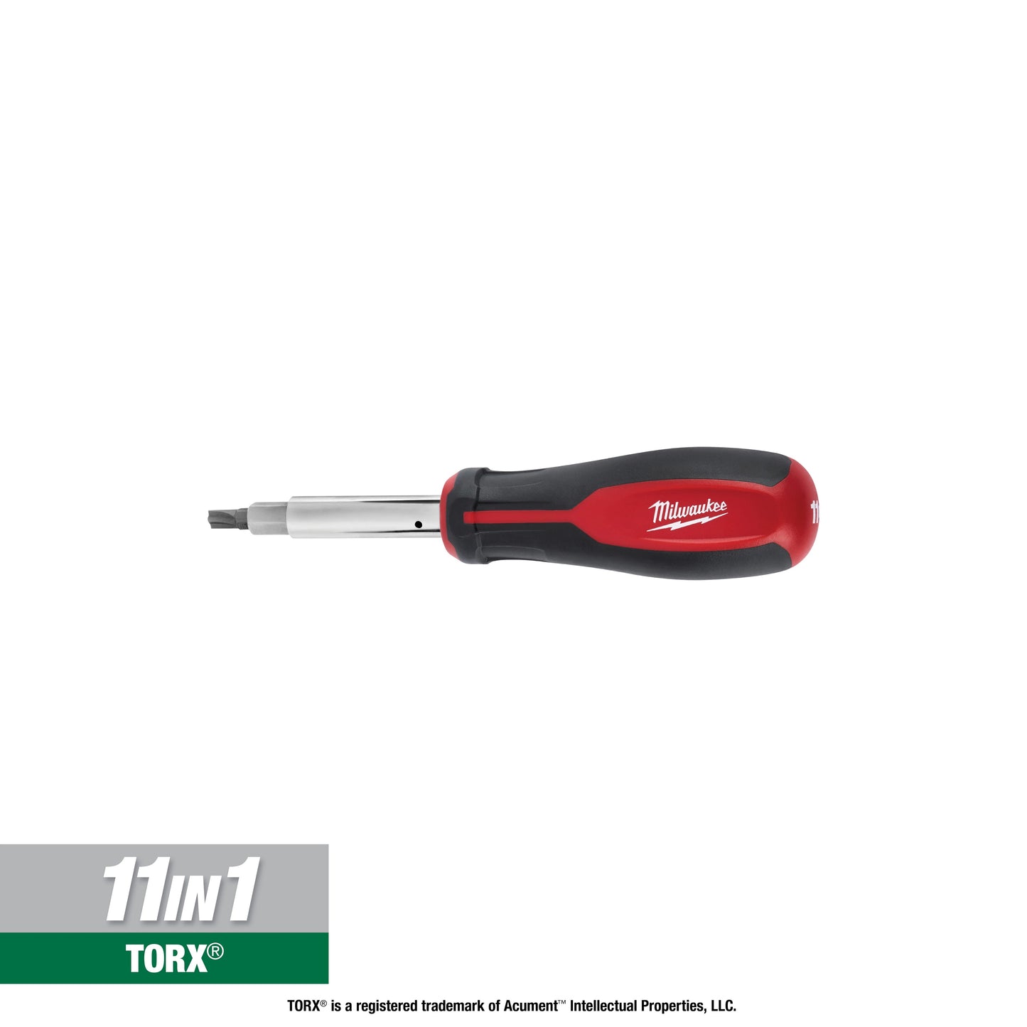 Milwaukee 48-22-2761 11-in-1 Multi-Bit Screwdriver, 11 Pieces, Plastic/Rubber Tri-Lobe Handle, Forged Steel