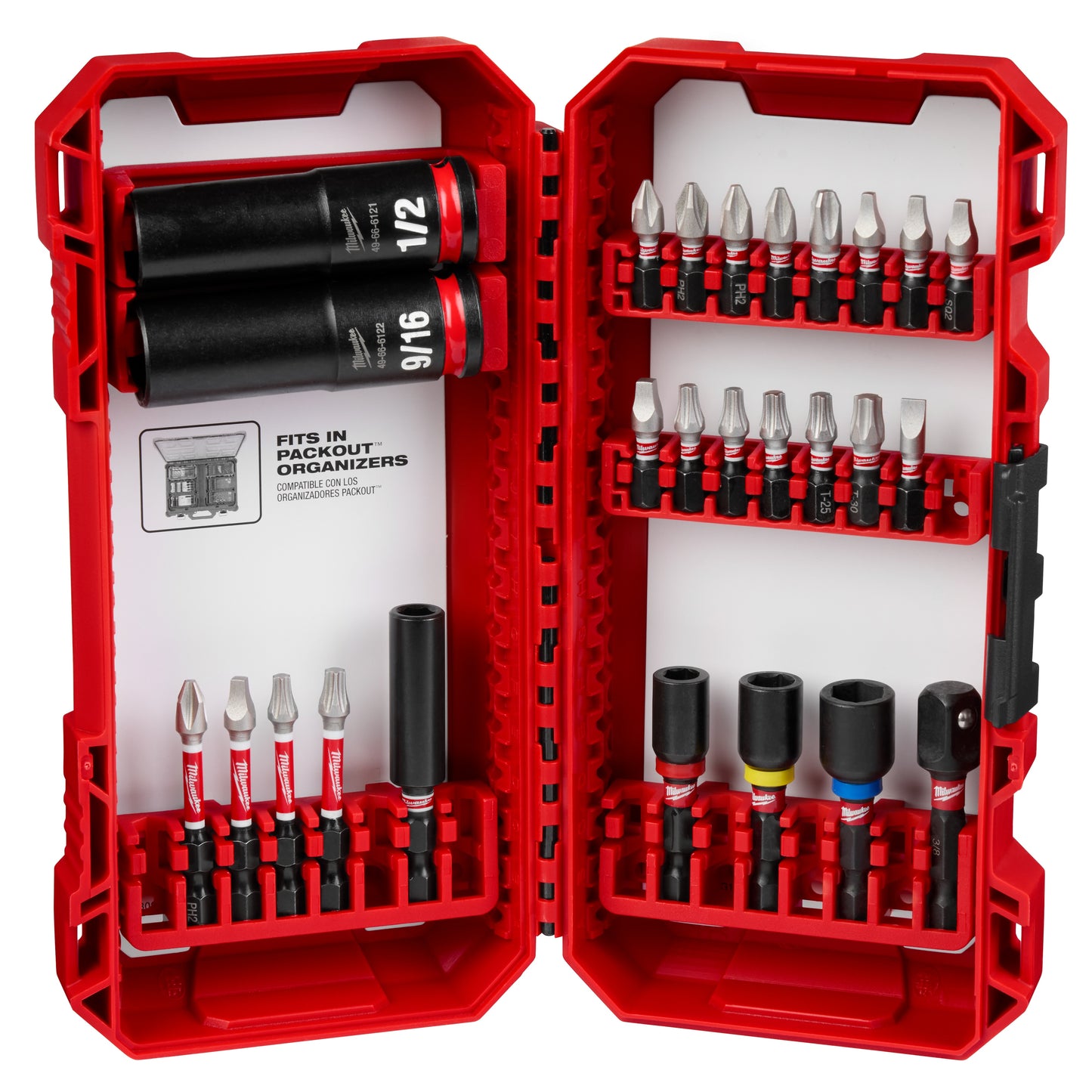 Milwaukee SHOCKWAVE Impact Duty 48-32-4408 Drive and Fasten Set, 1/4 in, Steel