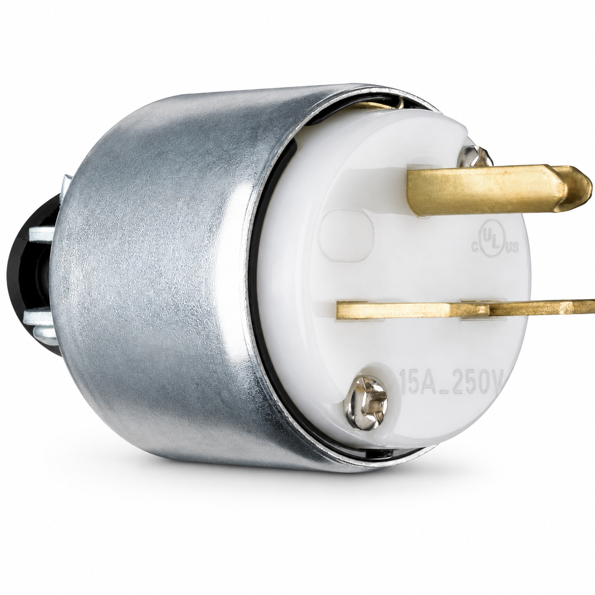 Pass & Seymour PS615PACC20 Straight Blade Armored Plug, NEMA 6-15P, 250 V 15 A, White