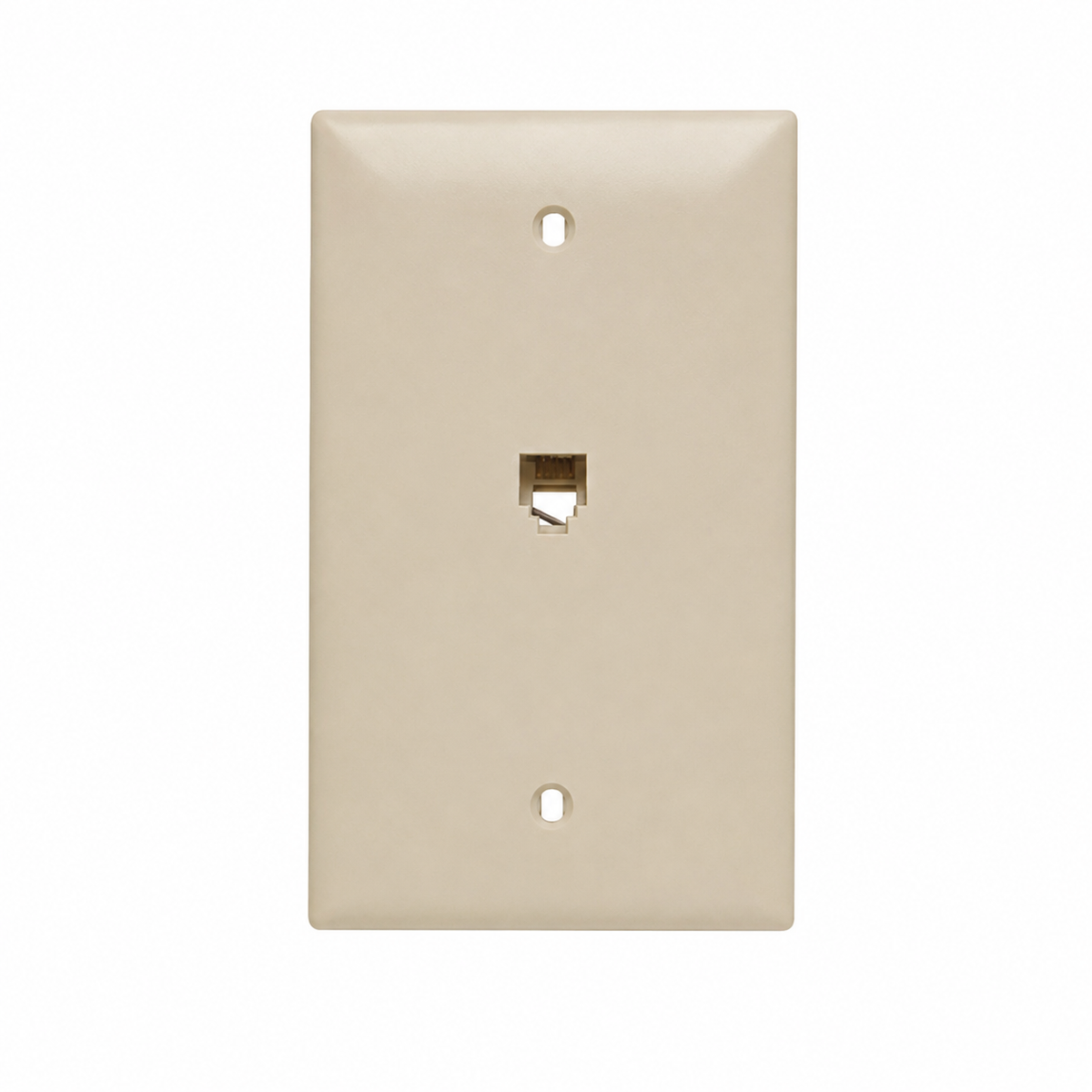 Pass & Seymour TPTE1I TradeMaster TP Series 1-Port Telephone Wall Plate, 1-Gang, Ivory