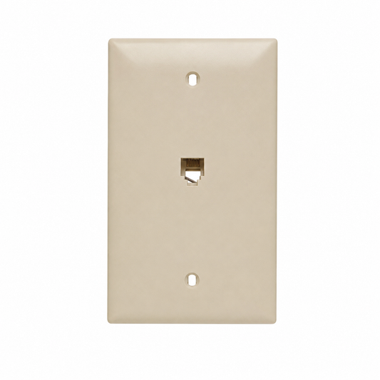 Pass & Seymour TPTE1I TradeMaster TP Series 1-Port Telephone Wall Plate, 1-Gang, Ivory