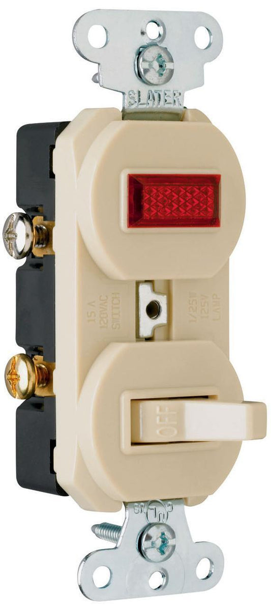 692IG Grounding Combination Switch/Receptacle, 120/125 VAC, 15 A