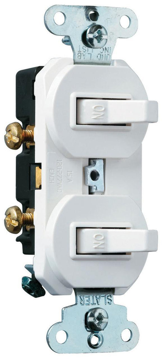 696WG 3-Way Double Grounding Combination Switch/Receptacle, 15 A, 120/277 VAC, 1 Pole