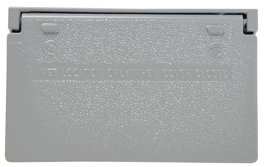 CA26GH Decorator Heavy Duty Weatherproof Cover With (1) Self Closing Lid, 4.56 in L x 2.8 in W, Die Cast Zinc