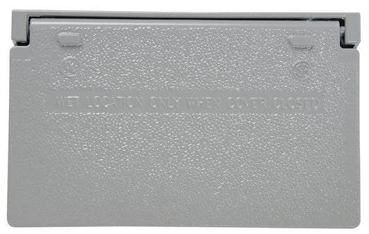 CA26GH Decorator Heavy Duty Weatherproof Cover With (1) Self Closing Lid, 4.56 in L x 2.8 in W, Die Cast Zinc