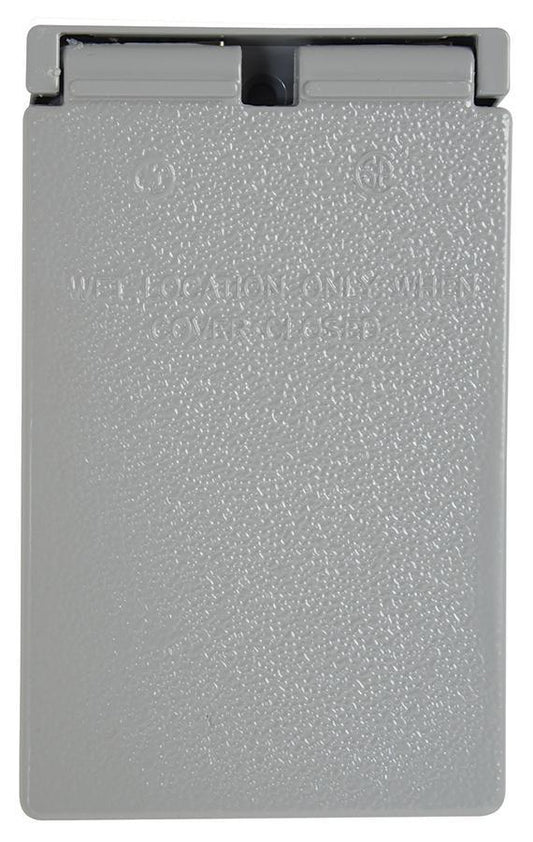 CA723G Heavy Duty Weatherproof Cover With (1) Self Closing Lid, 1-3/4 in Dia, 4.6 in L x 2.81 in W, Die Cast Aluminum