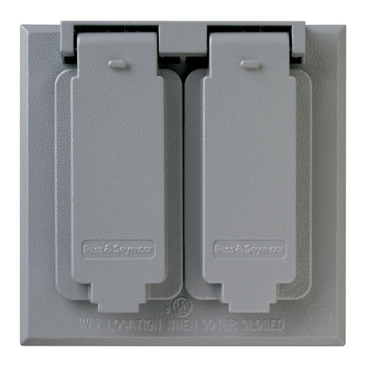 CA82G 2-Duplex Receptacle Heavy Duty Weatherproof Cover, 4.6 in L x 4.58 in W, Die Cast Aluminum