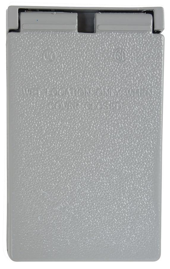 CA8GVFS Duplex Heavy Duty Receptacle Weatherproof Cover With (1) Self Closing Lid, 2.81 in L x 2.81 in W, Die Cast Zinc