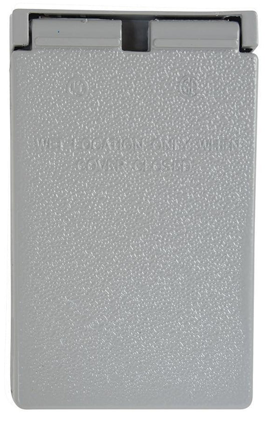 CA8GVFS Duplex Heavy Duty Receptacle Weatherproof Cover With (1) Self Closing Lid, 2.81 in L x 2.81 in W, Die Cast Zinc