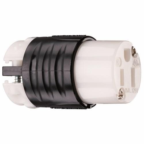 PS5269-X Wire Grounding Straight Blade Plug, 125 VAC, 15 A, 2 Poles, 3 Wires, Black/White
