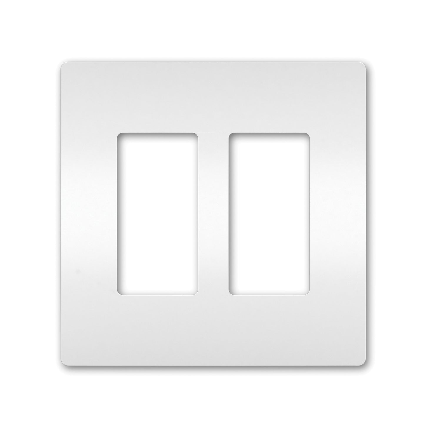 Radiant RWP262W Screwless Wall Plate, 2 Gangs, 4.96 in W x 4.94 in H x 0.065 in D, Polycarbonate, White