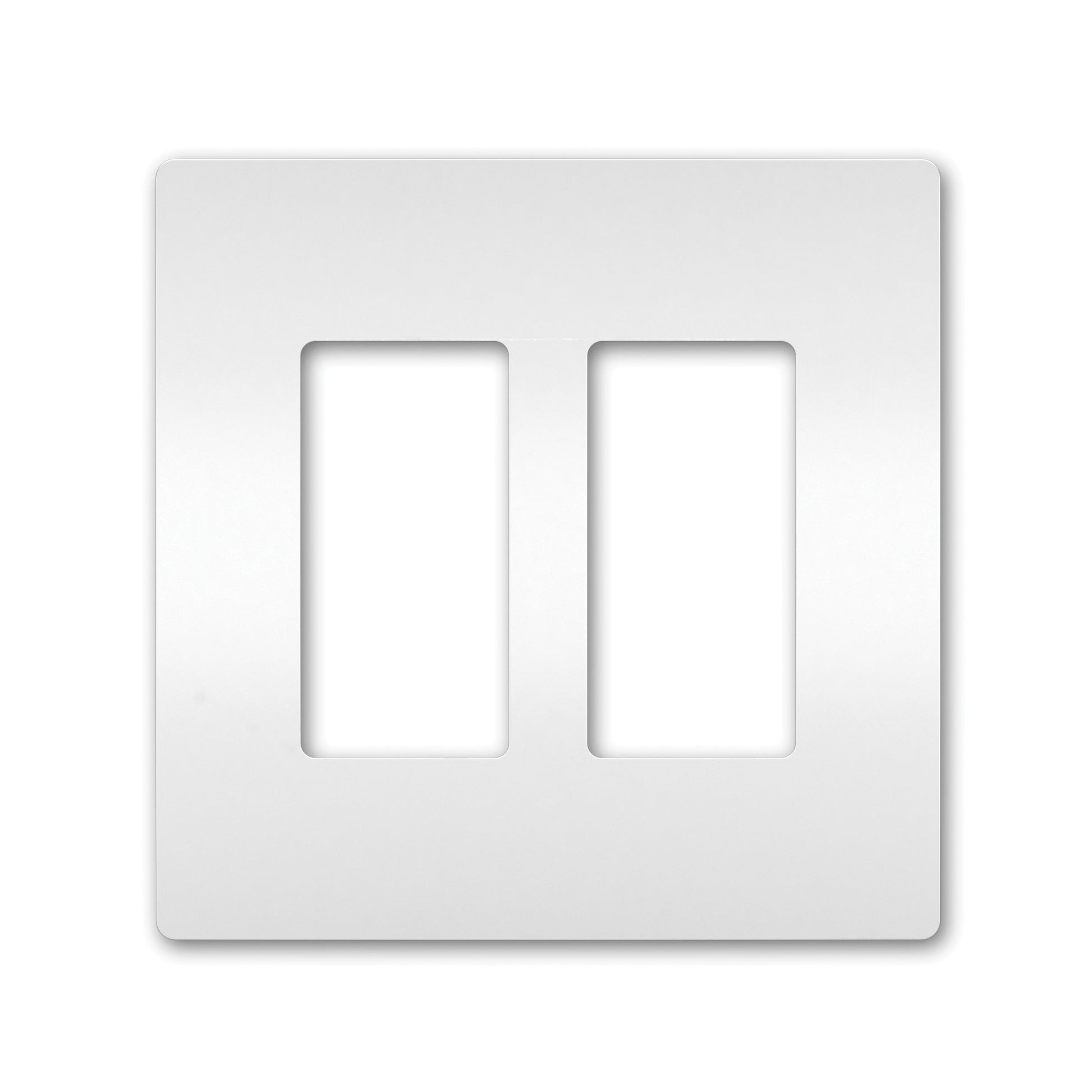 Radiant RWP262W Screwless Wall Plate, 2 Gangs, 4.96 in W x 4.94 in H x 0.065 in D, Polycarbonate, White