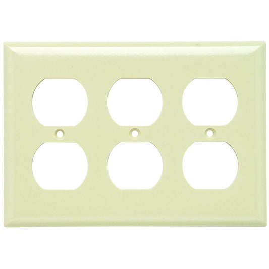 Sierraplex SP83I Standard Wall Plate, 3 Gangs, 6-3/8 in W x 5 in H, Thermoplastic, Ivory