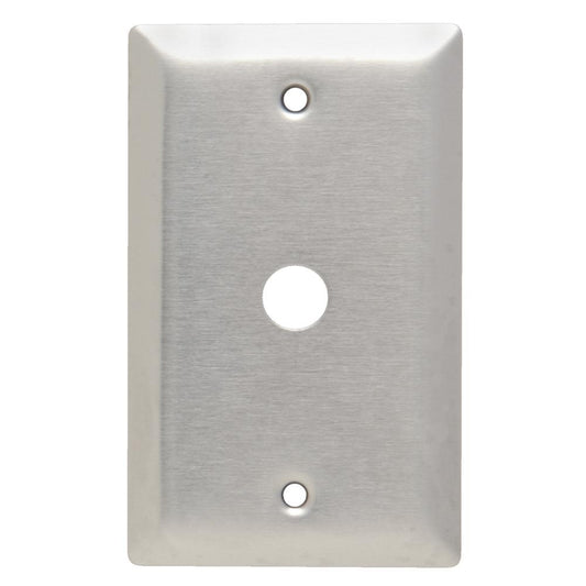 SS11 Standard Vertical Phone Wallplate, 1 Gangs, 7 in L, 302/304 Stainless Steel, Wall Mount
