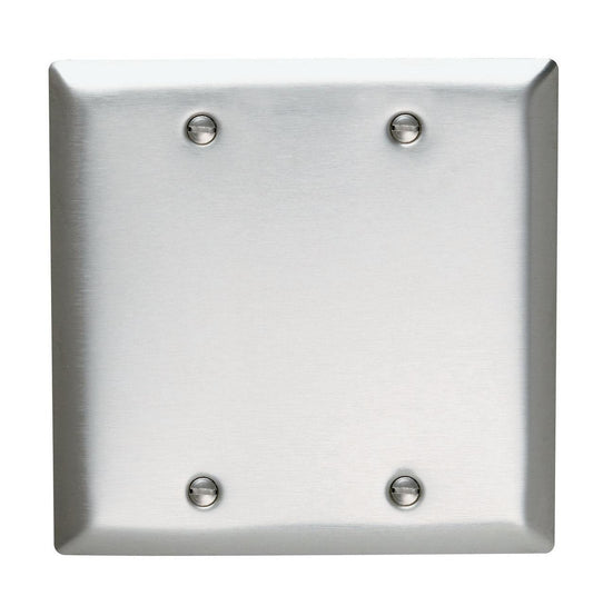 SS23 Standard Blank Wall Plate, 2 Gangs, 7.8 in, 302 Stainless Steel
