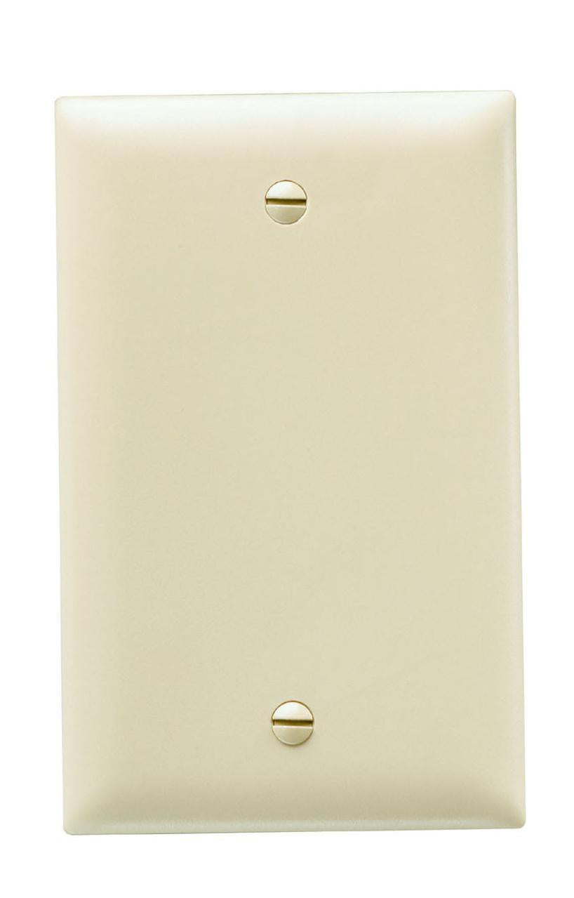 TradeMaster TP13I TP Series Standard Blank Wall Plate, 1 Gangs, 4.7 in, Thermoplastic, Ivory