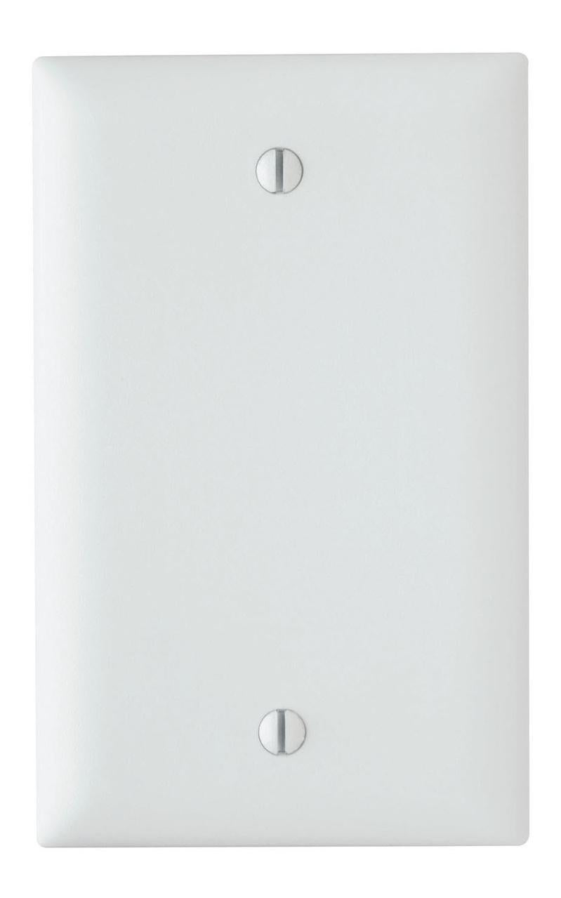 TradeMaster TP13W TP Series Standard Blank Wall Plate, 1 Gangs, 4.7 in, Thermoplastic, White