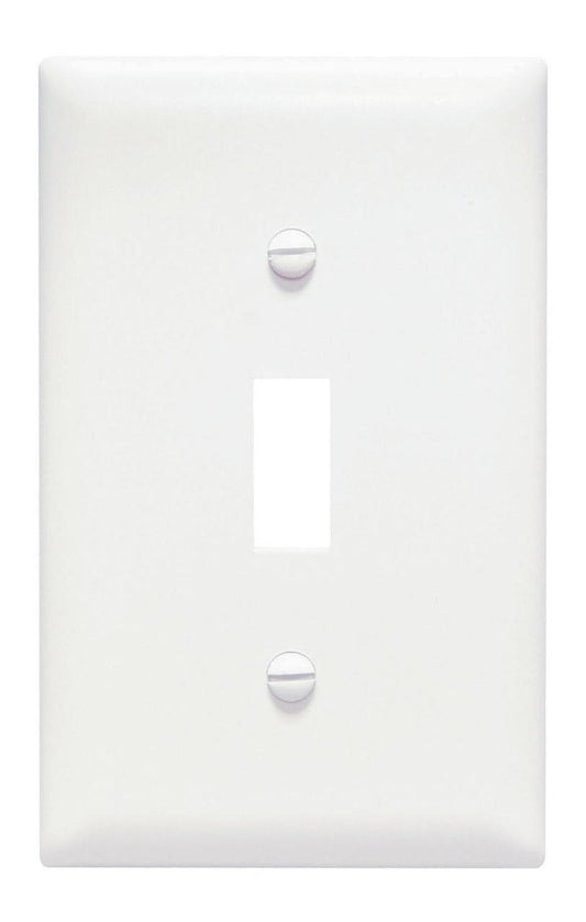 TradeMaster TP1W Standard Wall Plate, 1 Gangs, 2-3/4 in W x 4.7 in H, Thermoplastic, White