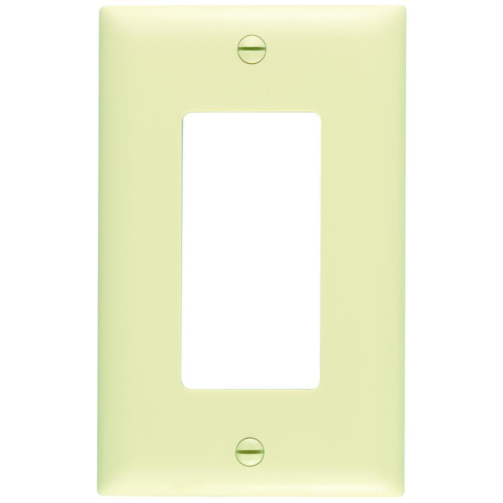 TradeMaster TP26I 1-Port Standard Wall Plate, 1 Gangs, 2-15/16 in W x 4.7 in H, Thermoplastic, Ivory