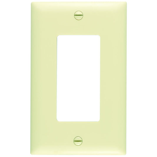 TradeMaster TP26I 1-Port Standard Wall Plate, 1 Gangs, 2-15/16 in W x 4.7 in H, Thermoplastic, Ivory