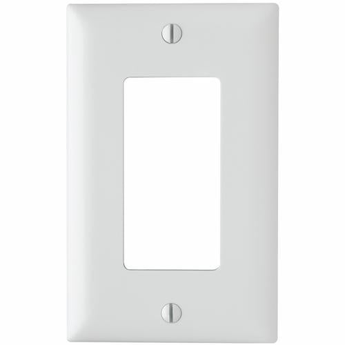 TradeMaster TP26W 1-Port Standard Wall Plate, 1 Gangs, 2-15/16 in W x 4.7 in H, Thermoplastic, White