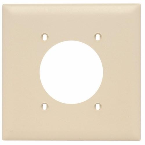 TradeMaster TP703I Standard Wall Plate, 2 Gangs, 4.56 in W x 4.7 in H, Thermoplastic, Ivory