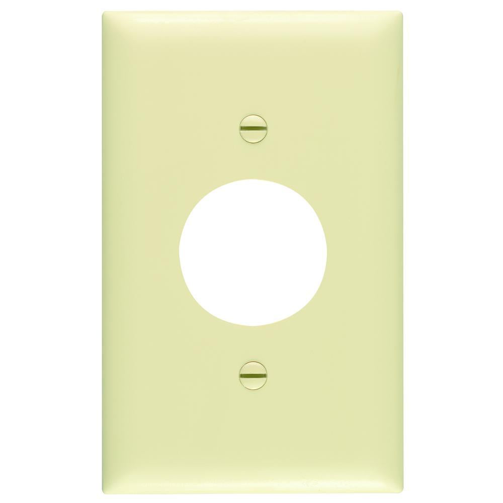 TradeMaster TP7I TP Series Standard Receptacle Wall Plate, 1 Gangs, 4.7 in, Thermoplastic, Ivory