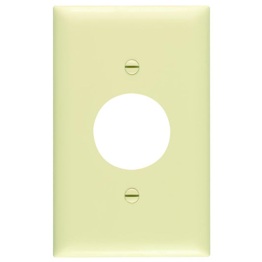 TradeMaster TP7I TP Series Standard Receptacle Wall Plate, 1 Gangs, 4.7 in, Thermoplastic, Ivory