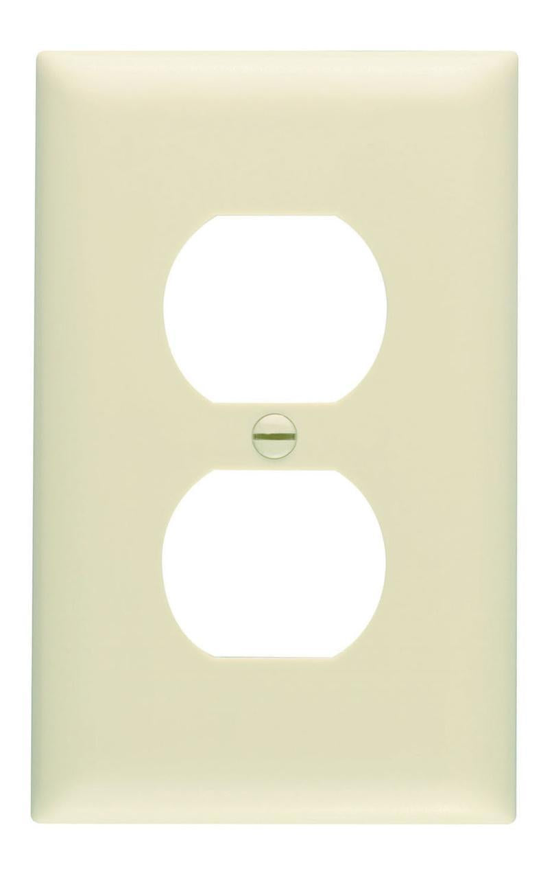 TradeMaster TP8I TP Series Standard Receptacle Wall Plate, 1 Gangs, 4.7 in, Thermoplastic, Ivory