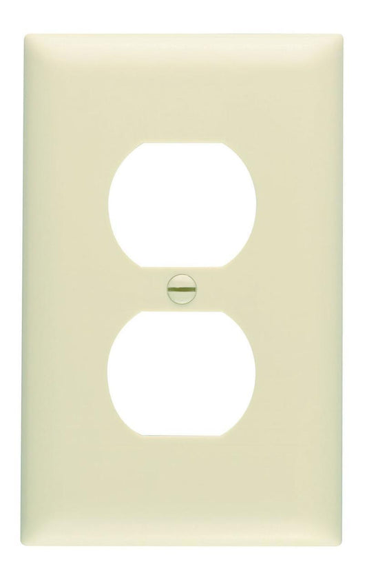 TradeMaster TP8I TP Series Standard Receptacle Wall Plate, 1 Gangs, 4.7 in, Thermoplastic, Ivory
