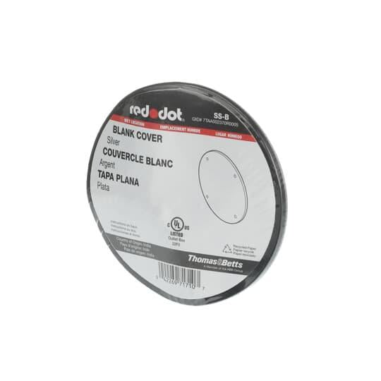 SS-B Weatherproof Round Box Cover With Gasket, 4-1/8 in Dia, Blank Cover, Stamped Aluminum