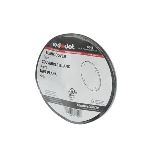 SS-B Weatherproof Round Box Cover With Gasket, 4-1/8 in Dia, Blank Cover, Stamped Aluminum