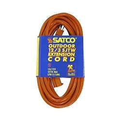 93-5017 Type SJTW Extension Cord With Sleeve, 125 VAC, (3) 12 AWG, 25 ft L