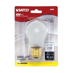S3721 Dimmable Incandescent Lamp, 40 W, E26 Medium Incandescent Lamp, A15, 280 Lumens Initial