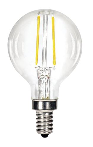 SATCO® S12100 G16-1/2 LED Globe Lamp, 5.5 W, 3000K, 500 Lumens, E12 Candelabra B