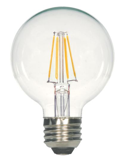 SATCO® S12106 G25 LED Globe Lamp, 5.5 W, 5000K, 500 Lumens, E26 Medium Base, 120
