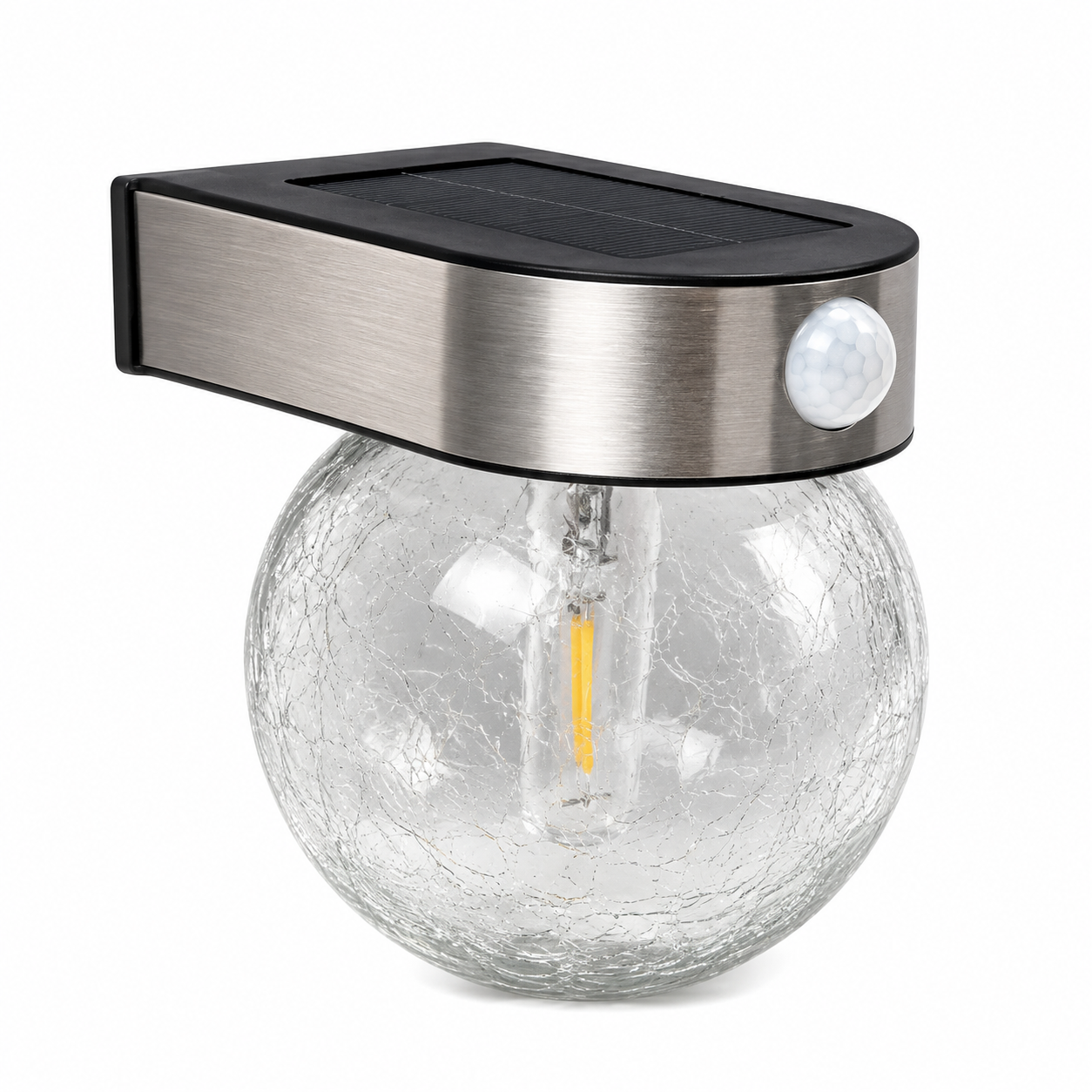 Sylvania® Solar LED Globe, 1W, 3000K, 100 Lumens, Wall/Stake Mount, Silver