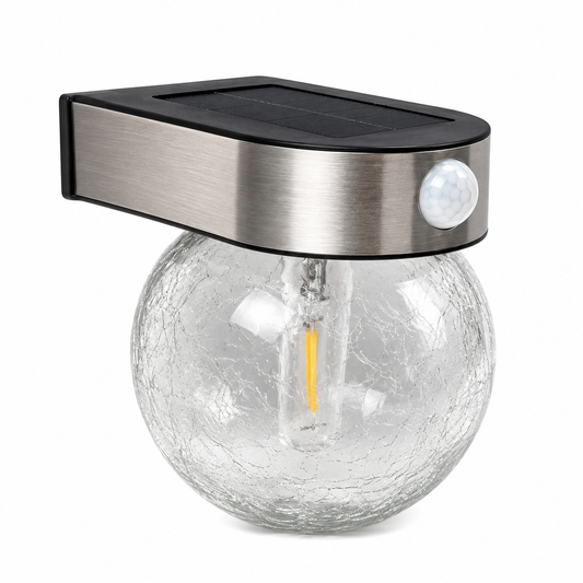 Sylvania® Solar LED Globe, 1W, 3000K, 100 Lumens, Wall/Stake Mount, Silver