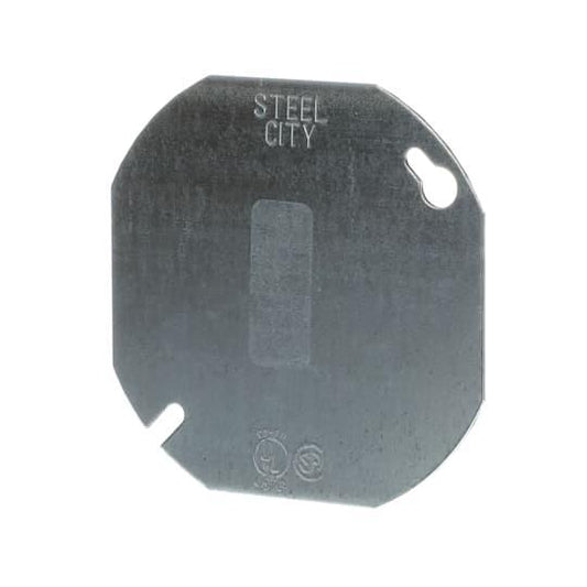 54C6 4" Octagon Flat Cover Ko1/2 Stl