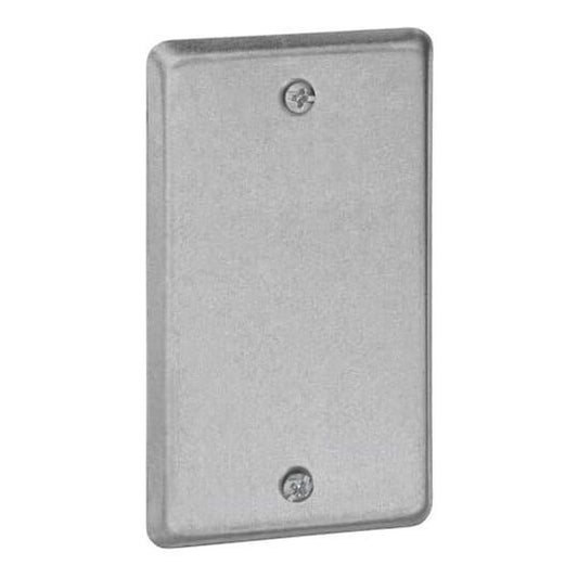 58-C-1 Blank Utility Outlet Box Cover, 4 in L x 2-1/8 in W, Steel