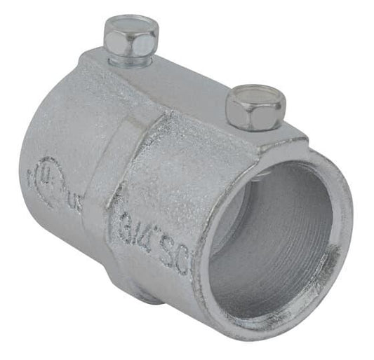 HK-104 Set Screw Coupling, 1-1/4 in, For Use With IMC/Rigid Conduits, Steel, Zinc Plated