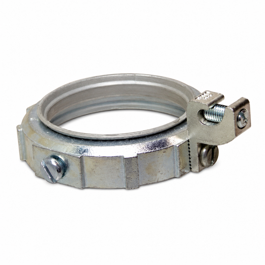 Steel City® BG805 Insulated Grounding Bushing, 1-1/2 in Trade, 14 AWG Wire Min, 4 AWG Wire Max, 2-13/64 in Dia, Malleable Iron